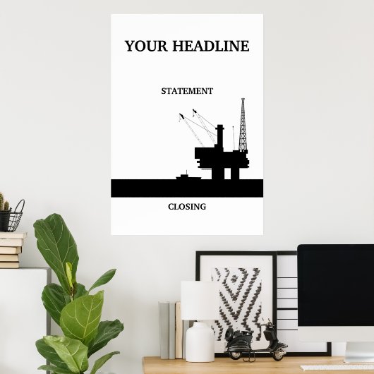 Sjabloon offshore olie-Poster Poster (Thuiskantoor)
