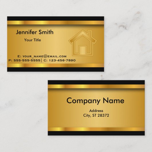 Sjabloon onroerend goed visitekaartje (Voorkant / Achterkant)