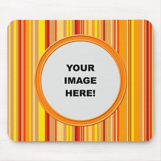 Sjabloon, Oranje Stripes Border Muismat (Voorkant)