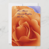 Sjabloon Oranje vlam en Paars Roos bij het huwelij Kaart (Achterkant)
