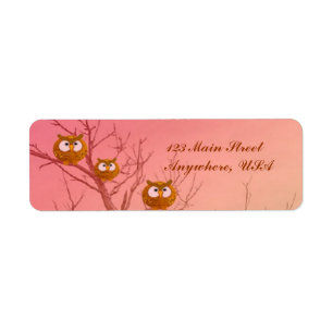 Sjabloon Owl Tree Return Address Labels