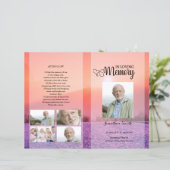 sjabloon Paarse begrafenisprogramma (Staand voorkant)