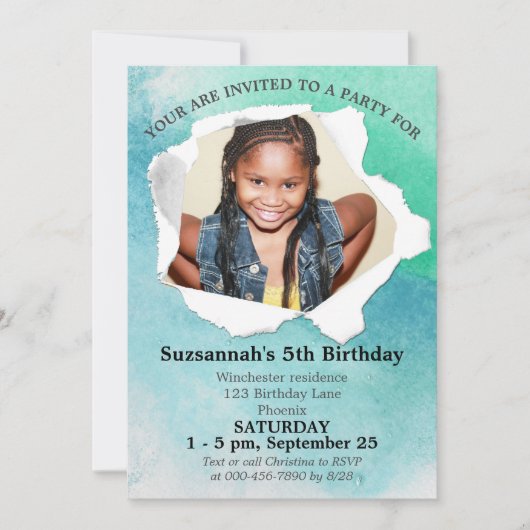 Sjabloon papierponvorm voor Waterverf van pasta's Kaart (Voorkant)