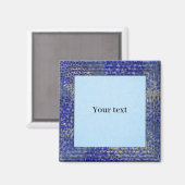 Sjabloon - Pastelblauw met medium blauwe rand Magneet (Voorkant / Achterkant)