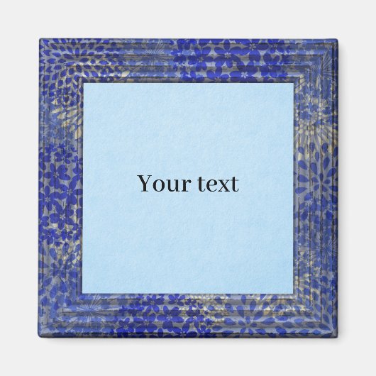 Sjabloon - Pastelblauw met medium blauwe rand Magneet (Voorkant)