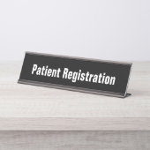 Sjabloon Patiëntenregistratie zwart-wit en witte t Bureau Naambordje (Voorkant)