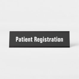 Sjabloon Patiëntenregistratie zwart-wit en witte t Bureau Naambordje