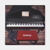 Sjabloon Piano en Red Piano Stool Magneet (Voorkant)