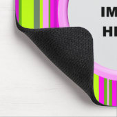 Sjabloon, Pinky Green Stripes Border Muismat (Hoek)