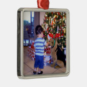 Sjabloon, plaats uw eigen foto metalen ornament (Rechts)