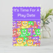 Sjabloon Play Date Invitations Kaart (Staand voorkant)