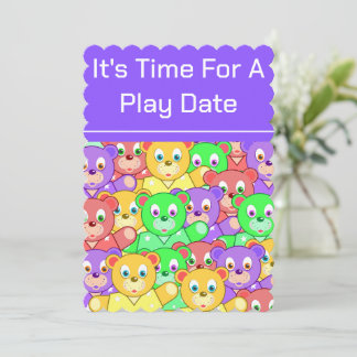 Sjabloon Play Date Invitations Kaart