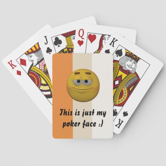 Sjabloon poker Face Emoticon-speelkaarten Speelkaarten (Achterkant)