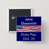 Sjabloon politieke Buttonnen Vierkante Button 5,1 Cm (Voorkant /achterkant)