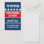 Sjabloon politieke campagne visitekaartje (Voorkant / Achterkant)