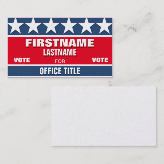 Sjabloon politieke campagne visitekaartje (Voorkant / Achterkant)