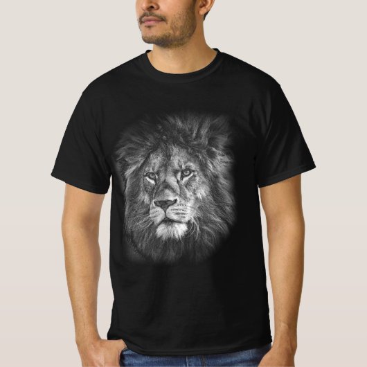 Sjabloon Pop Art Lion Face Elegant Mannen Modern T-shirt (Voorkant)