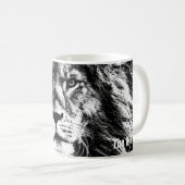 Sjabloon Pop Kunst Dieren Leren worden geconfronte Koffiemok (Voorkant rechts)