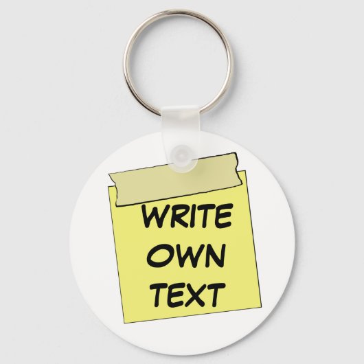 Sjabloon Post it Note - Tape (eigen tekst toevoege Sleutelhanger (Voorkant)