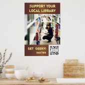 Sjabloon poster ondersteunt uw lokale bibliotheek (Keuken)