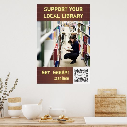 Sjabloon poster ondersteunt uw lokale bibliotheek (Keuken)