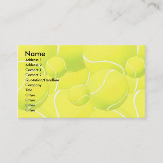 Sjabloon profielkaart - Tennis Visitekaartje (Voorkant)