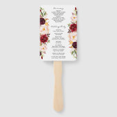 Sjabloon programma Rustic Marsala Burgundy Fan Handwaaier (Achterkant)