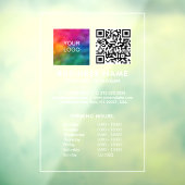 Sjabloon QR-code bedrijfslogo openingstijden Raamsticker (Vel 3)