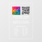 Sjabloon QR-code bedrijfslogo openingstijden Raamsticker (Vel)