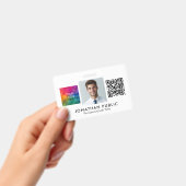 Sjabloon QR-code Foto van werknemer Bedrijfslogo h Badge (Handheld)