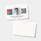 Sjabloon QR-code Foto van werknemer Bedrijfslogo h Badge (Voor- en achterkant)