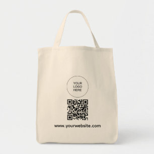 Sjabloon QR code Upload uw Logo website adres Tote Bag