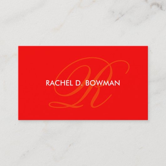 Sjabloon "R" van het Helderrood Visitekaartje-mono Visitekaartje (Voorkant)
