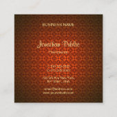 Sjabloon Red Damask Professional met gecalligrafee Vierkante Visitekaartje (Achterkant)
