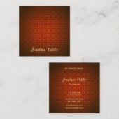 Sjabloon Red Damask Professional met gecalligrafee Vierkante Visitekaartje (Voorkant / Achterkant)