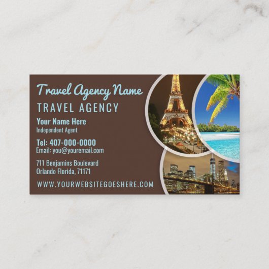 Sjabloon reisagent visitekaartje (Voorkant)