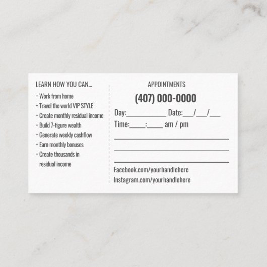 Sjabloon reisplanner agent visitekaartje (Achterkant)