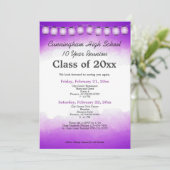 Sjabloon reünie van de klasse Paarse Waterverf Kaart (Staand voorkant)