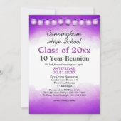 Sjabloon reünie van de klasse Paarse Waterverf Kaart (Voorkant)