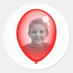 Sjabloon rode ballon ronde sticker