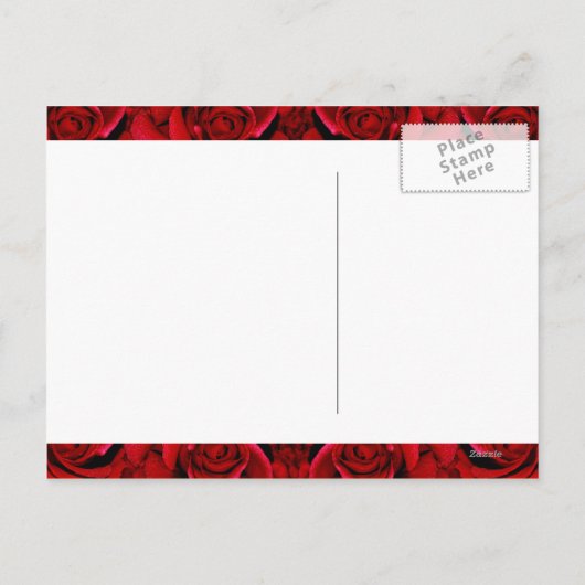 Sjabloon rode rozen briefkaarten - aanpasbaar (Achterkant)