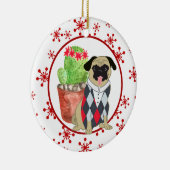 Sjabloon rode sneeuwvlokken keramisch ornament (Rechts)