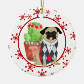 Sjabloon rode sneeuwvlokken keramisch ornament (Voorkant)