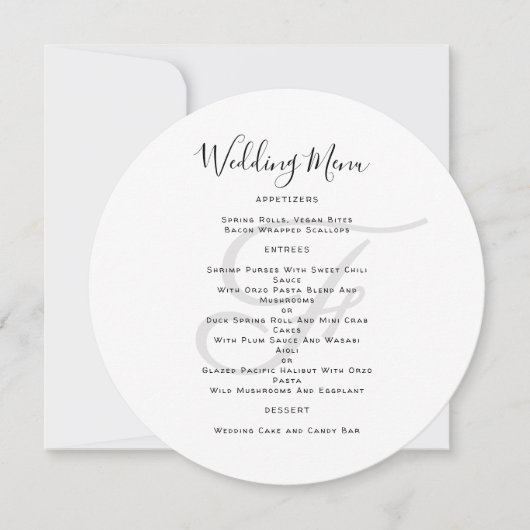 Sjabloon Rond Monogram Weddenschap Kaart (Voorkant)