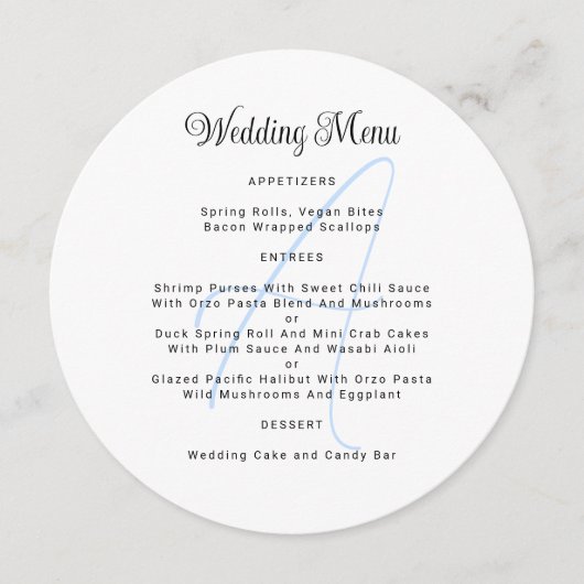 Sjabloon Rond Monogram Weddenschap Kaart (Voorkant)