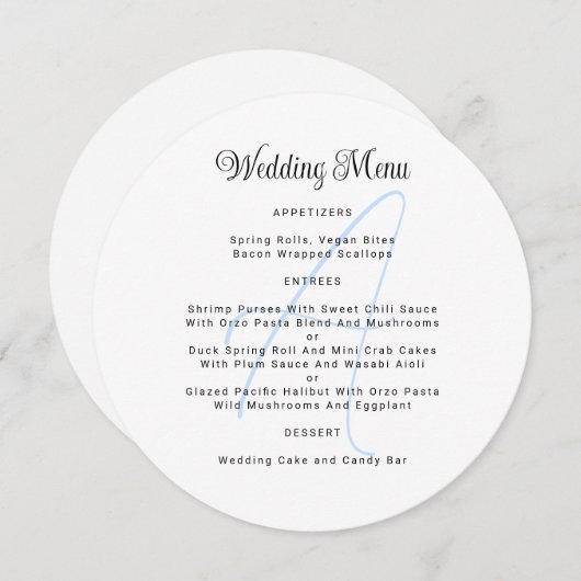 Sjabloon Rond Monogram Weddenschap Kaart (Voorkant / Achterkant)