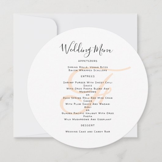 Sjabloon Rond Monogram Weddenschap Kaart (Voorkant)