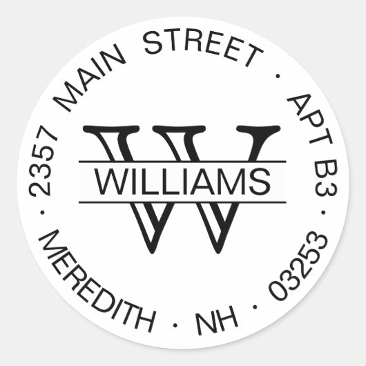 Sjabloon Ronde retouradreslabel Ronde Sticker (Voorkant)