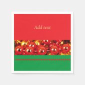 Sjabloon, rood en groen kerstfeest servet (Voorkant)