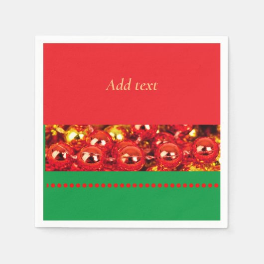 Sjabloon, rood en groen kerstfeest servet (Voorkant)